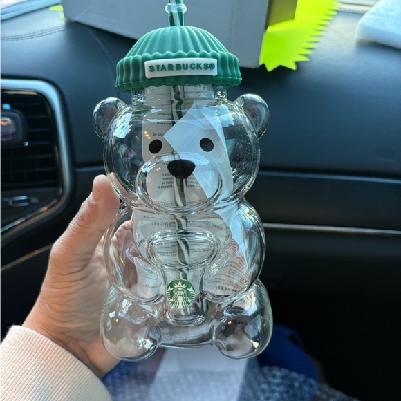 NEW💚💚Starbucks Clear Bear Tumbler with Green Lid - Picture 3 of 5